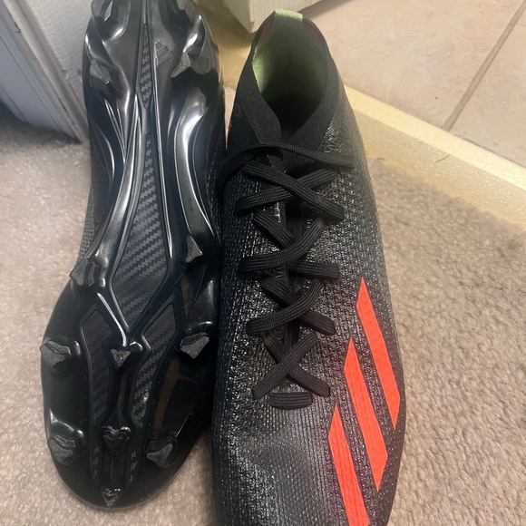 Adidas X Speedflow.3 FG Soccer Cleats – Black/Orange/Green – Size 8 - Picture 3 of 5